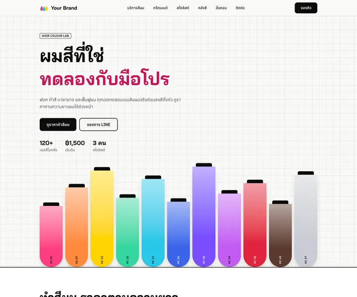 ภาพตัวอย่างเว็บไซต์ แล็บสีผม