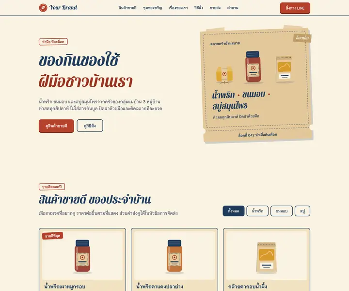 ภาพตัวอย่างเว็บไซต์ ของทำมือชุมชน