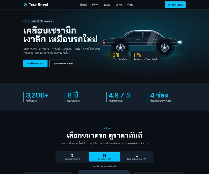 ภาพตัวอย่างเว็บไซต์ คาร์ดีเทล การาจ